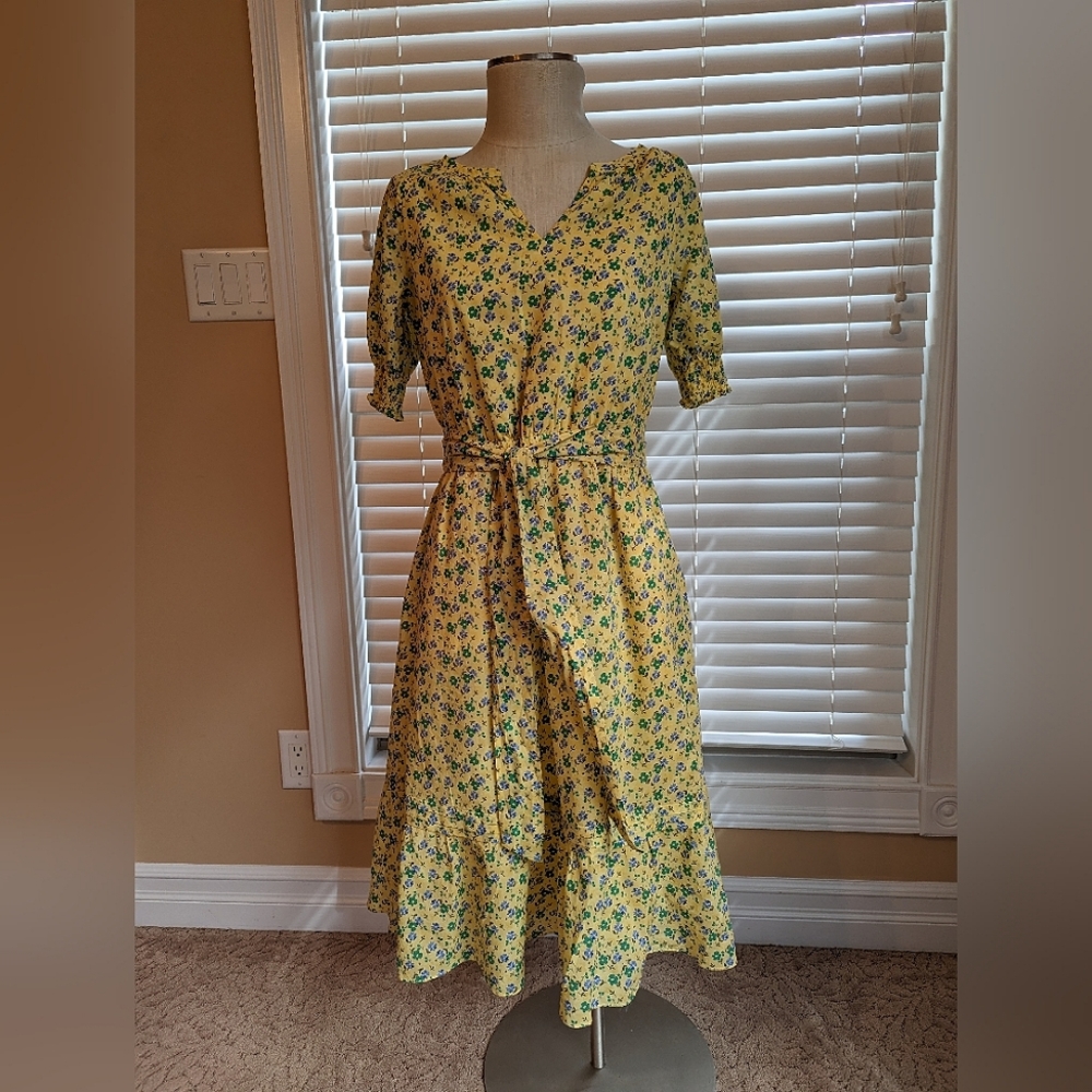 Talbots Yellow Floral Dress